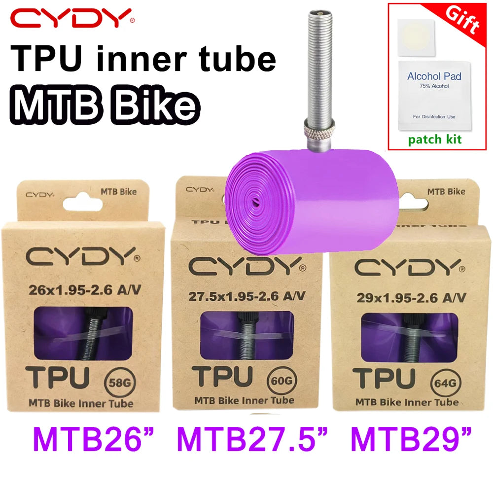 CYDY TPU MTB Bike Inner Tube Camera 29 26 27.5 29x1.95-2.6 Inch Mountain Bicycle Tire Schrader Valve AV pneu 29er Cycling Tube