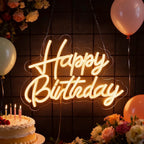 USB Powered LED Neon Sign with Switch, Ideal for All Ages Home Party Decor Happy Birthday Neon Sign for Wall Decor