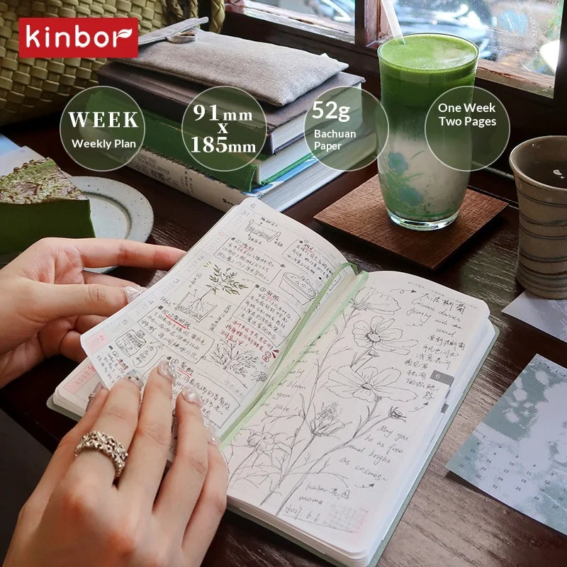 Kinbor 2026 Weekly Planner Work Plan Notebook Daily Time Management Two Pages A Week Schedule Book Self Disciplined Punch Book