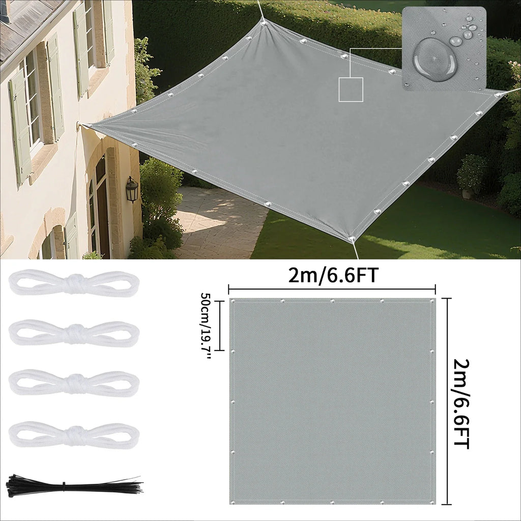 Waterproof UV Protection Canopy Outdoor Sun Shade Sail with Grommets 2/3/4/5M for Outdoor Garden Pool Patio Sunshade Cloth Tent