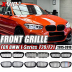 XVIP Front Bumper Kidney Grille Racing Grills For BMW 1 Series F20 F21 2015-2019 Replacement Double Slat Gloss Black Grilles