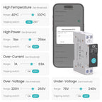TUYA WIFI Smart Circuit Breaker Power Metering 1P 63A DIN Rail for Smart Home Wireless Remote Control Smart Switch by APP ATELE