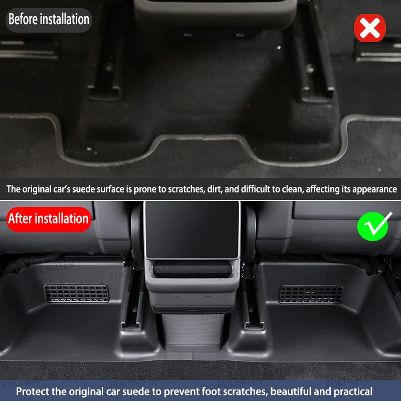 For Tesla New Model YL 2026 TPE Under Seat Corner Guard Seat Front Rear Seat Slide Rails Protector Cover Anti-Kick Accessories