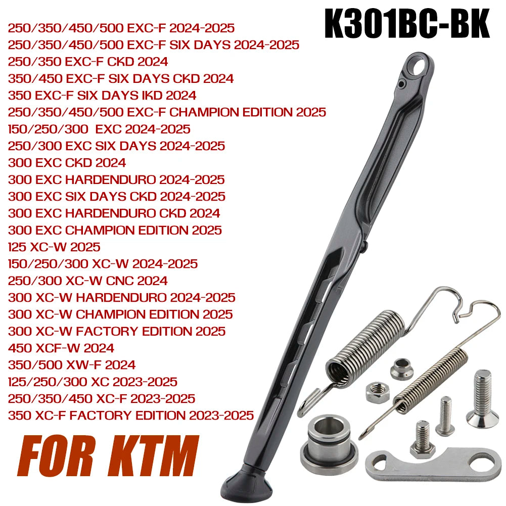 For KTM 125 150 250 300 350 450 500 530 XC XC-F XC-W XCF-W EXC EXC-F TPI Six Days 2008-2025 Motorcycle Side Stand Kickstand Kit