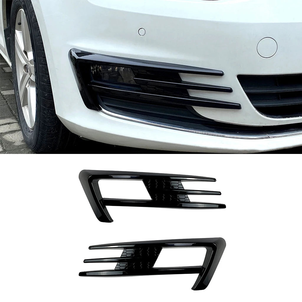 Front Bumper Splitter Air Vent Fog Light Grille Trim for VW Golf 7 MK7 2013-2016 ABS