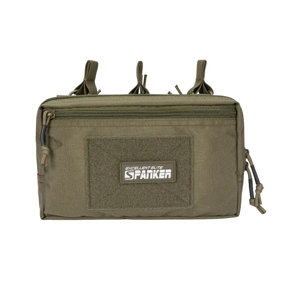 Tactical MOLLE Triple Open-Top Magazine Pouch with Accessory Bag, Black/Grey/Multicam