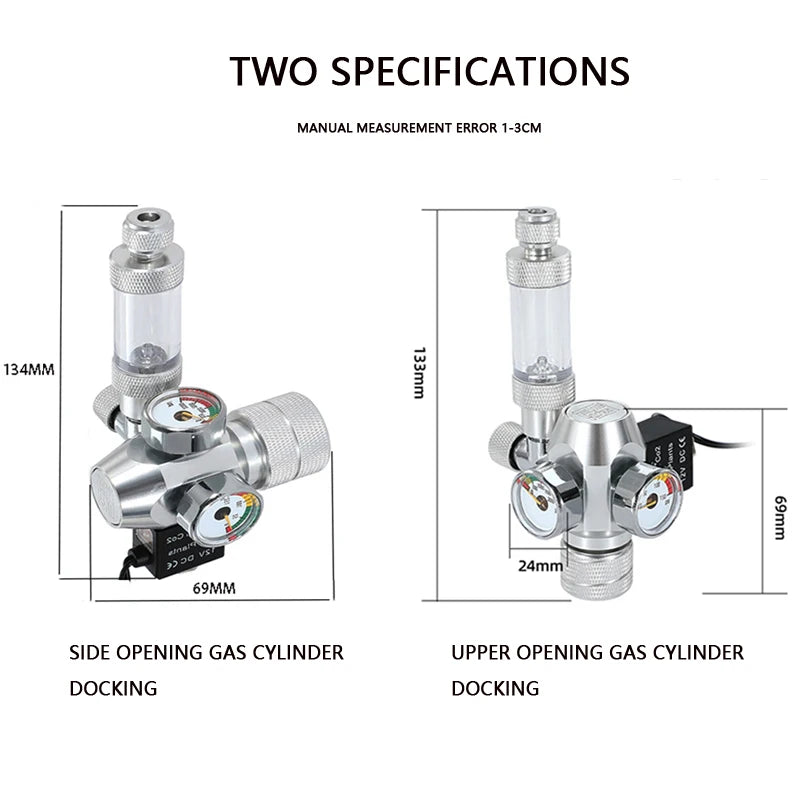 Aquarium CO2 regulator Dual meter solenoid valve Bubble meter  CO2 steel cylinder Reaction system CO2 pressure reducing valve