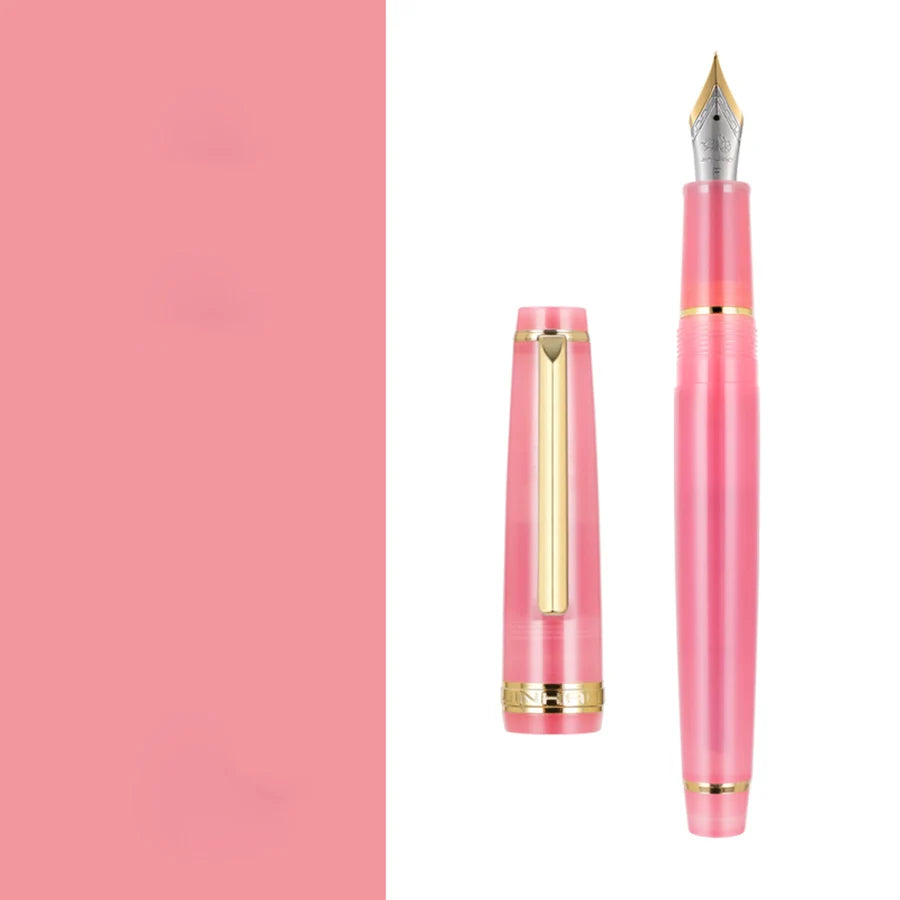 Jinhao 82 Fountain Pen Golden Clip EF/F/M Nib Acrylic Ink Pen Luxury Writing Pens for Stationery Business Office School Supplies