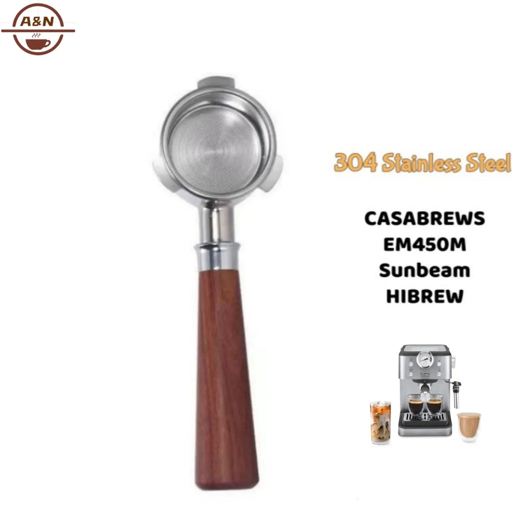 51mm Bottomless Espresso Portafilter Beech Wood Handle for Linea Classic EM450M, CM5418