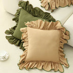 45X45cm Home Decor Cotton Ruffles Pillow Cover Sofa Decorative Cushion Cover Beige Pink Princess Throw Pillow Case Pillowsham