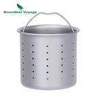 Boundless Voyage Camping Titanium Teapot with Folding Handle Single-layer Kettle Durable Bushcraft Gear Open Fire Kettle Ti3104D