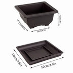 Flowerpots Imitation Purple Clay Succulent Plants Pots Outdoor Garden Landscape Bonsai Pot Trays Rectangular Square Planter