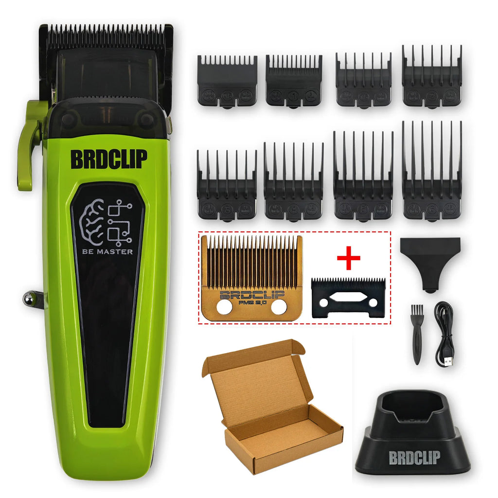 BRDCLIP Professional Electric Hair Clipper BRD 106 Hair Trimmer for Man 7500RPM with Base 5-adjusted DLC Blade Barber Machine