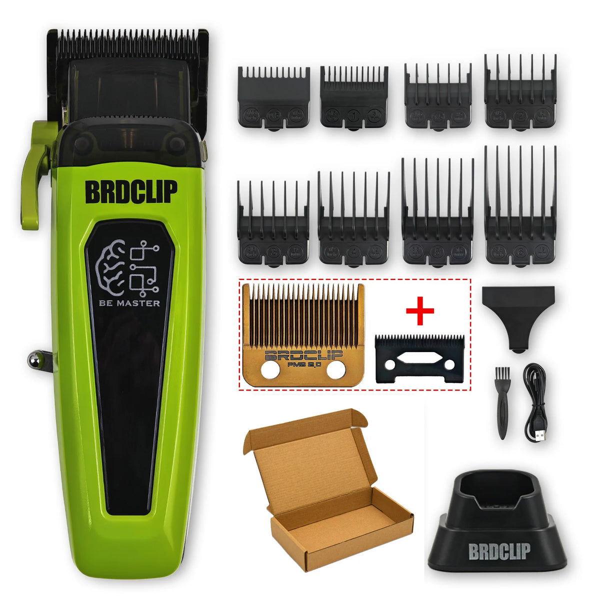 BRDCLIP Professional Electric Hair Clipper BRD 106 Hair Trimmer for Man 7500RPM with Base 5-adjusted DLC Blade Barber Machine