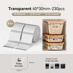 2 Rolls NIIMBOT B1 B21 B3S Thermal Label Clothing Price Food Self-adhesive Tag Waterproof Office Pocket Printer Label Paper