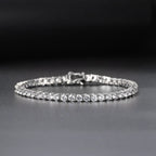 1 Row Cubic Zirconia Tennis Bracelet, Gold/Rose/White Gold Color, 6.5-9in, 3-6mm