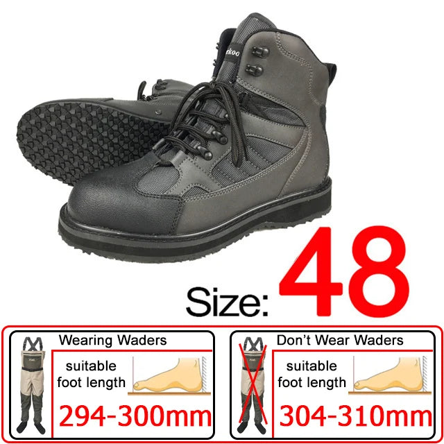 Fishing Shoes, Outdoor Fly Fishing Boots, Felt or Rubber Sole Sea River Reef Rock Fishing Boots, Hunting Fishing Waders Boots