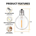 30m 15m 7.6m USB LED Lights 5V 1W G40 Plastic Bulb Outdoor Waterproof Tent Fairy Patio Festoon String Light Wedding Decor