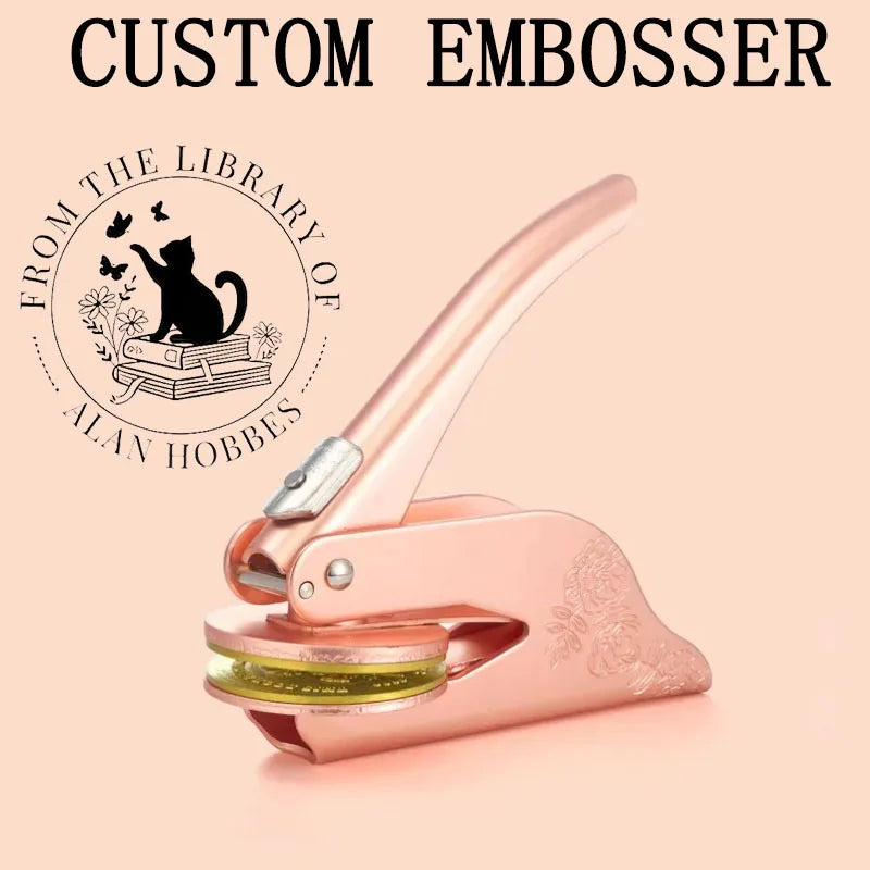 Custom Embosser Stamp LOGO DIY Personalized Book Embosser Seals for Letter Head Wedding Envelope Graduation Christmas Decora