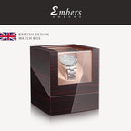 Embers Luxry Single Watch Winder Battery Wooden Shaker Watch Box Automatic Winder Glass Storage Case Mabuchi Motro