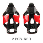 Carbon Fiber Bicycle Water Bottle Cage Holder, One-Piece High Strength, Glossy/Matt Black, Red, White