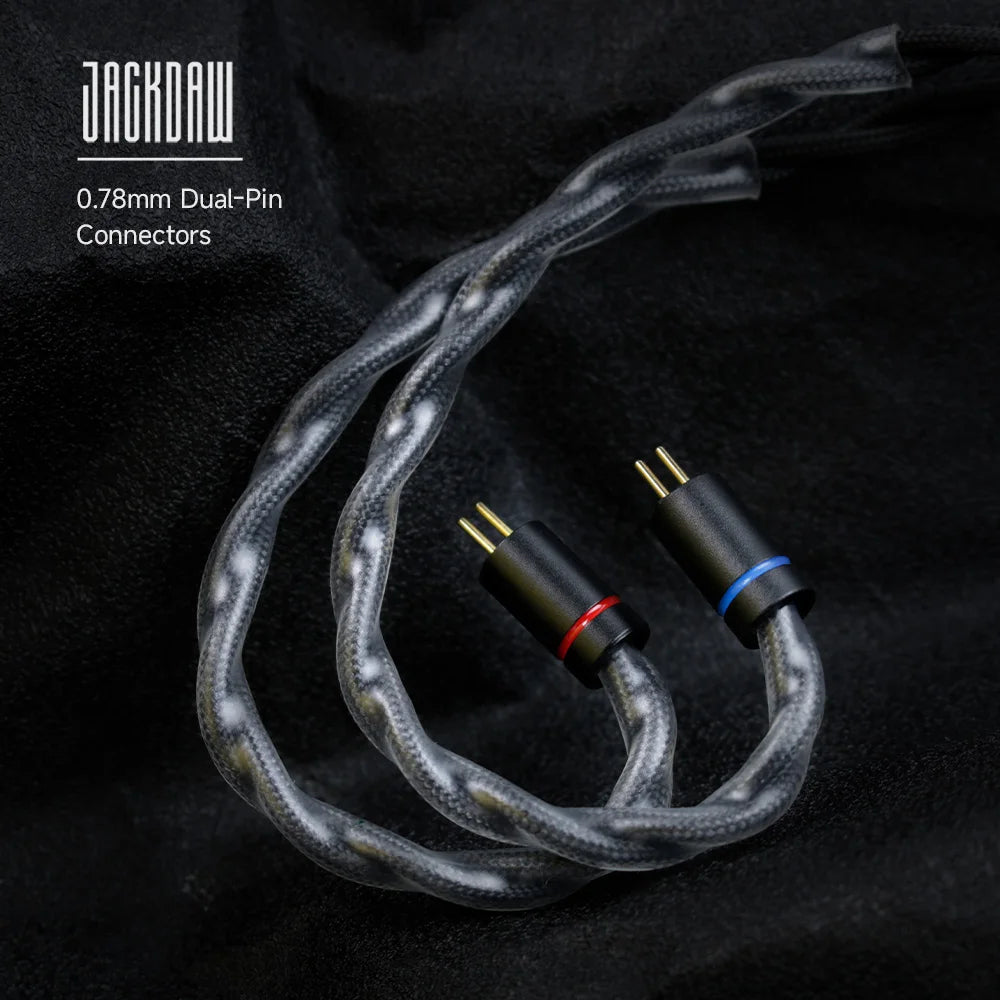CVJ Jackdaw OFC earphone cable 1.25m 0.78mm 2-pin, 3.5mm + 4.4mm plugs