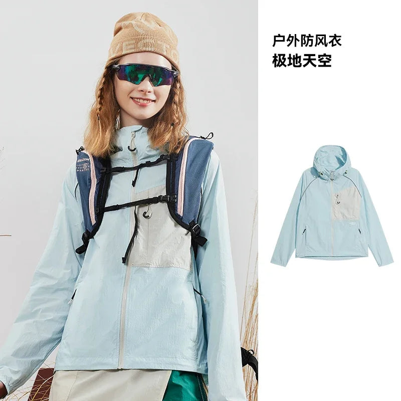 VECTOR Men Woman Windproof Hiking Jacket Waterproof Outdoor Sportswear UPF40+ Breathable Coat Camping and Outdoor Hiking