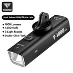 TOSUOD Bicycle Front light 1500 Lumens 4800mAh Bike Light Waterproof USB Charging IPX6 Waterproof Cycling Lamp Accessories