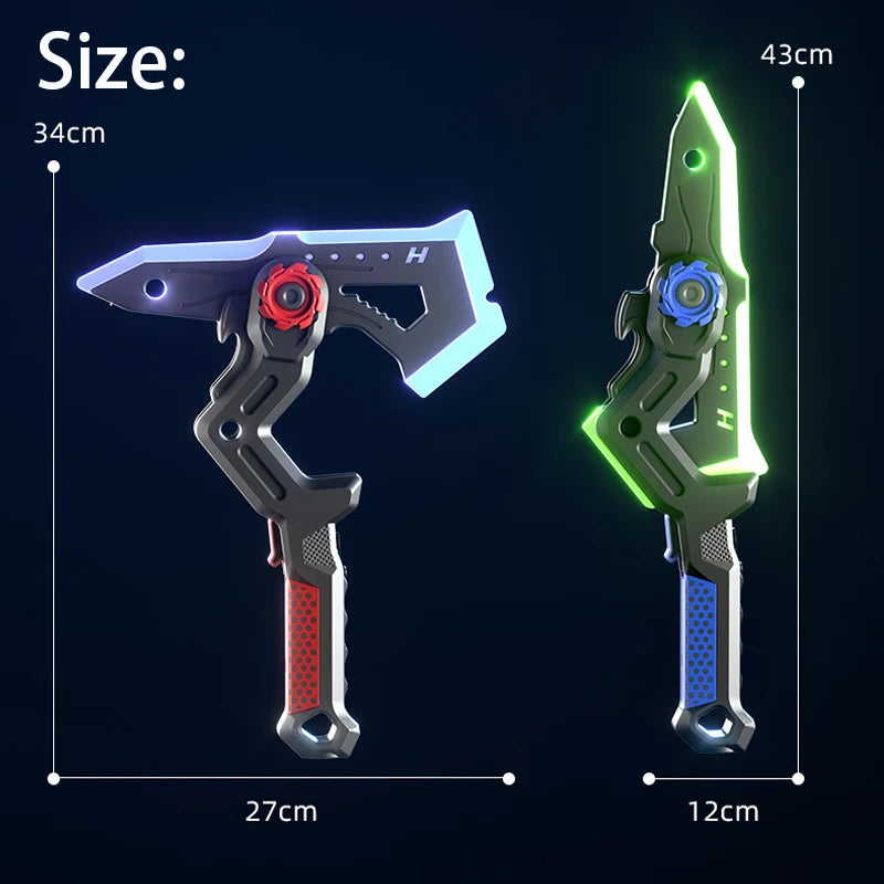 2 in 1 Colorful Glowing Bright Sword Axe Outdoor Toy with Multi-color Changing LED Music Cosplay Cool Flashing Children Toy