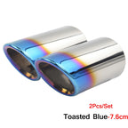 2pcs Stainless Steel Exhaust Muffler Tip Covers 7-9.5cm Black/Silver/Blue for Audi/VW