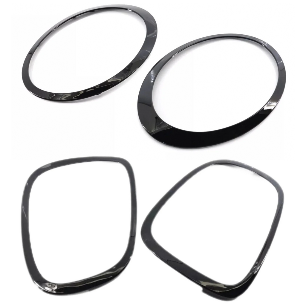 Headlamp Bezel Tail Light Trim Ring Glossy Black for Mini Cooper F55 F56 F57 with Installation Tool