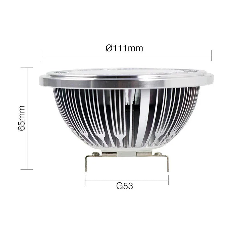 Dimmable LED AR111 Lamp 10W GU10 G53 Base Substitute Halogen Lamps 15W LED Downlight ES111 Bulbs COB Spotlight 85-265V/DC12V