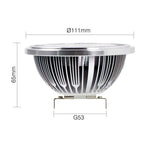 Dimmable LED AR111 Lamp 10W GU10 G53 Base Substitute Halogen Lamps 15W LED Downlight ES111 Bulbs COB Spotlight 85-265V/DC12V