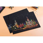 DIY A3 City Landmarks Paris London Night Scene Scratch Painting With Tool Scenery Landscape Colorful Scratch Art Room Decor Gift