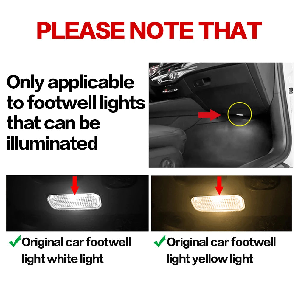 LED Car RGB Footwell Lamp Atmosphere Light For VW Sharan 7N Touareg 7P 7L Passat CC B5 B6 B7 B8 B9 Arteon Golf 6 7 MK6 Accessory