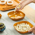 10PCS Japanese-style Plastic Dish Multifunctional Simple Imitation Wood Grain Bone Spitting Dish Household Food Grade Fruit Bowl
