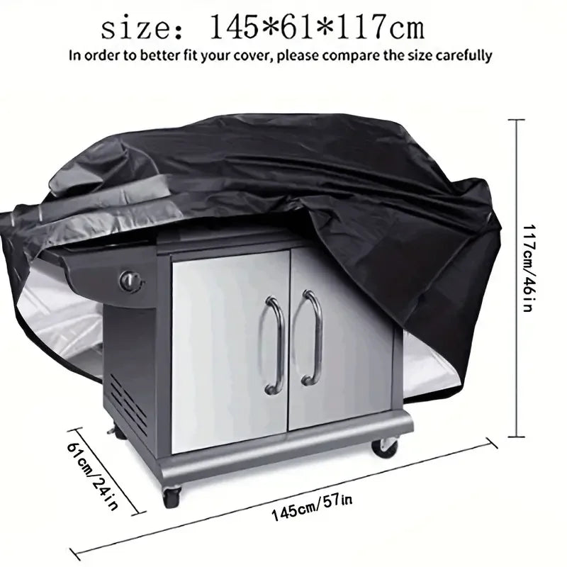 210D Bbq Grill Cover Waterproof Uv & Dust Protection Fits Most Models Durable Outdoor Cooking Accessory For Outdoor Grill