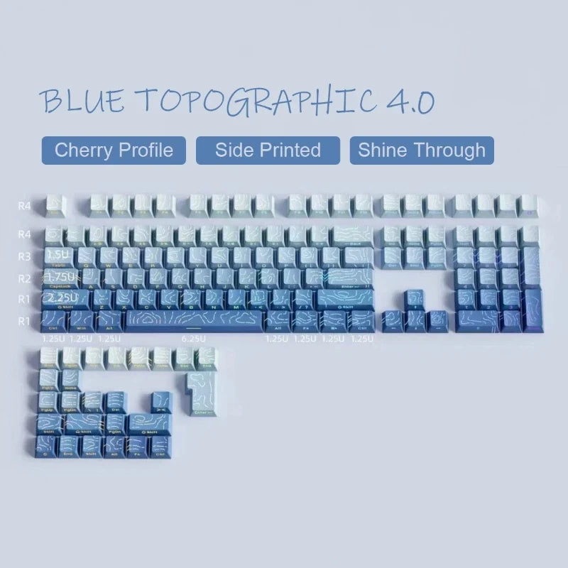 2025 Super Contour PBT Keycaps Side Glow Light Mechanical Keyboard Original Factory Height for 61/68/75/84/87 Keys Game Keyboard