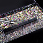 21 grid nail art diamond flat bottom glass diamond multi-style special-shaped diamond shiny nail rhinestone DIY nail art jewelry