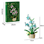 1192pcs Orchid Building Blocks Bouquet Flower Rose Plant Pink Blue Bricks Kid Model Assembled Toys Romantic Valentine's Day Gift