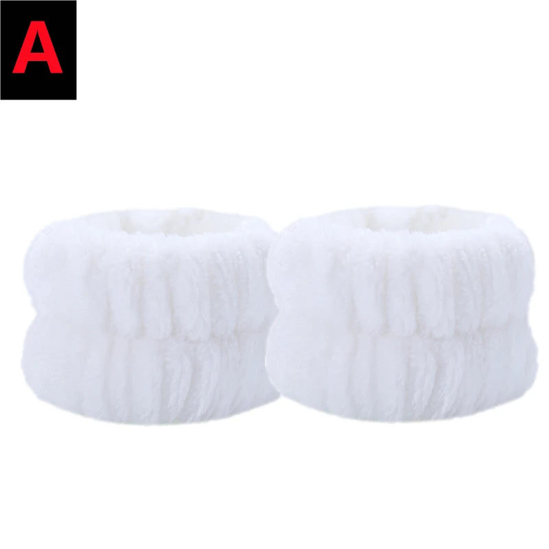 4/2PCS Wrist Washband Microfiber Wrist Wash Towel Band Wristband Scrunchies Wash Face Absorbent Wrist Sweatband Women Headband