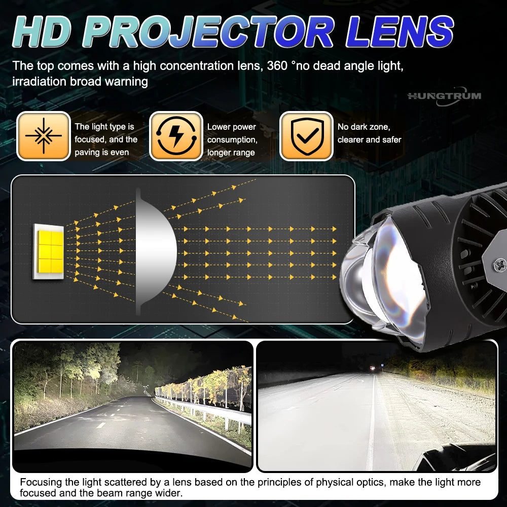 H4 LED Projector Lens Headlight 3800000LM 3500W Super Bright h4 Led Headlamp Wireless With Fan Turbo Lights Plug And Play 6000K