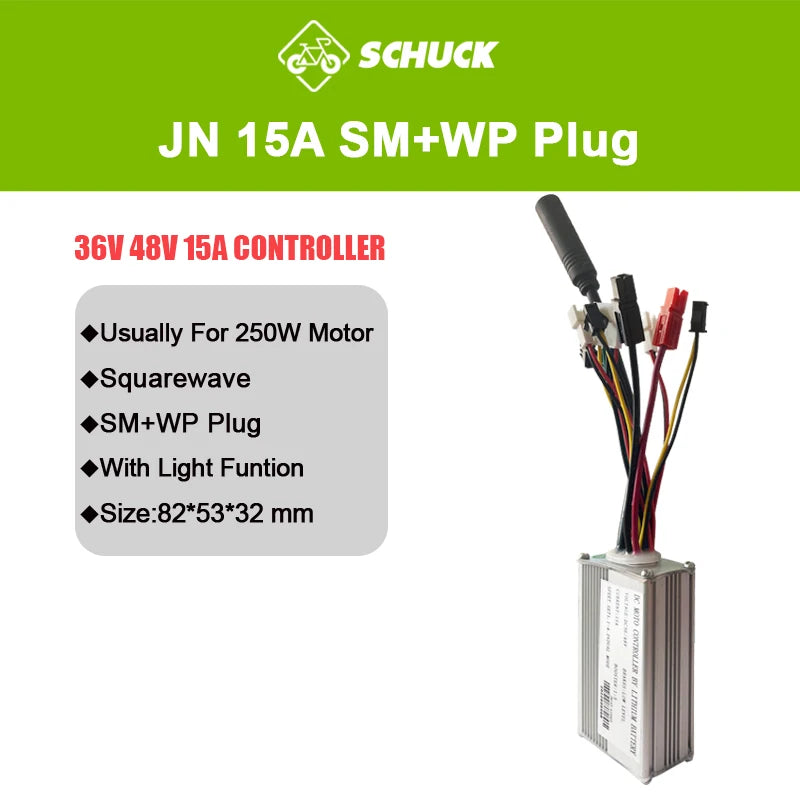 JN Ebike Controller 36V 48V 15A 17A 22A 25A 30A 35A Control System with 6 9 12 Mosfets for Electric Scooter Conversion Parts