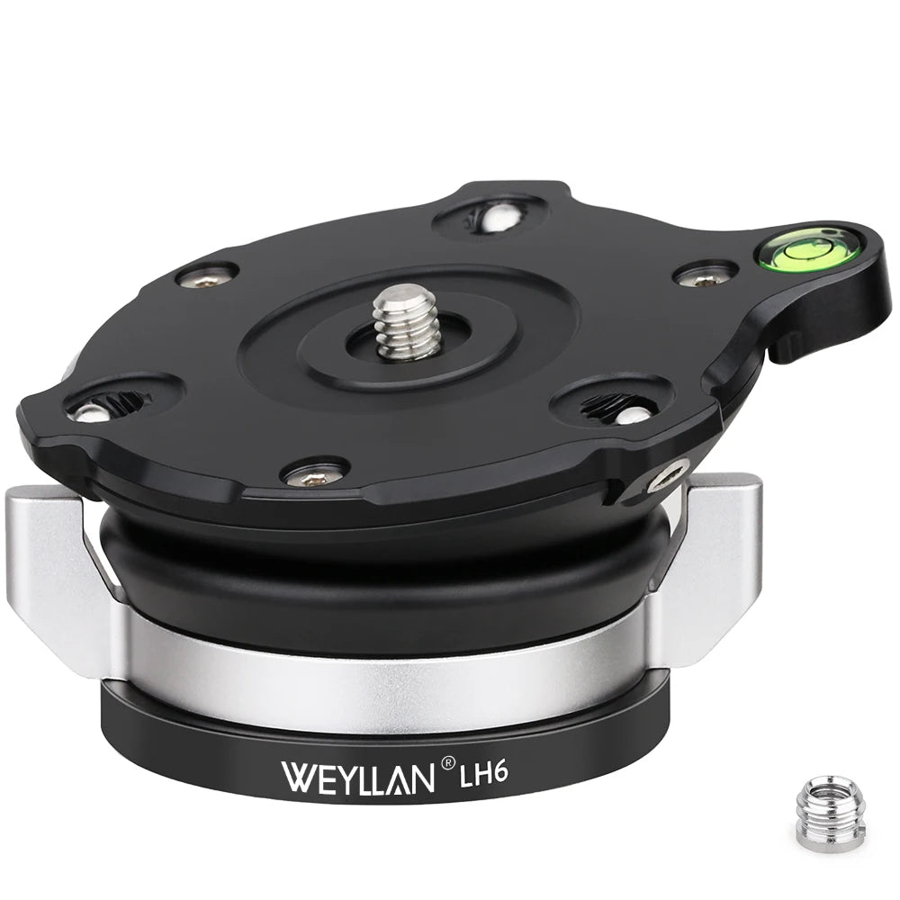 Weyllan Tripod Head LH5 Tripod Leveling Base 3s Fastly Adjusting Plate Horizontal Adjustment for Canon Nikon Sony DSLR Camera