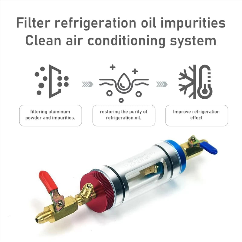 Automotive Air Conditioning Compressor Oil Filter And Refrigerant Oil Analyzer Filler Purifier for Cooling System Maintenance