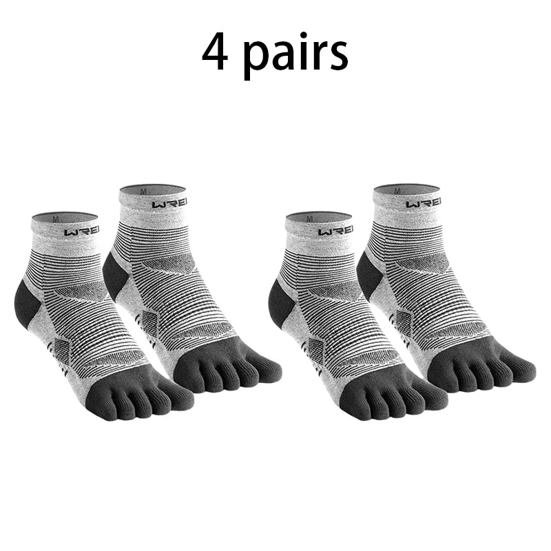 COOLMAX Five-Finger Socks High Performance Cushion Toe Socks Wicking Moisture Breathable Quick Dry Running Sport Socks