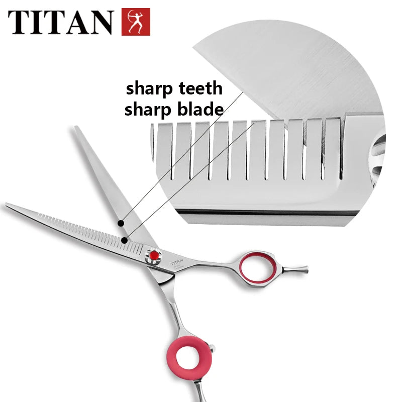 TITAN 7.0 inch Pet Grooming Scissors, Professional Dog Hair Cutting Shears