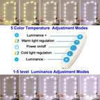 LED Vanity Mirror Light Bulbs USB 5V Dimmable 5 Color Modes Hollywood Makeup Lights