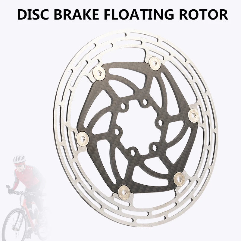RACEWORK Carbon Fiber Bike Disc Brake Rotor MTB Road Bicycle Ultralight 6 Bolts Floating Rotor 140mm 160mm 180mm Brake Disc