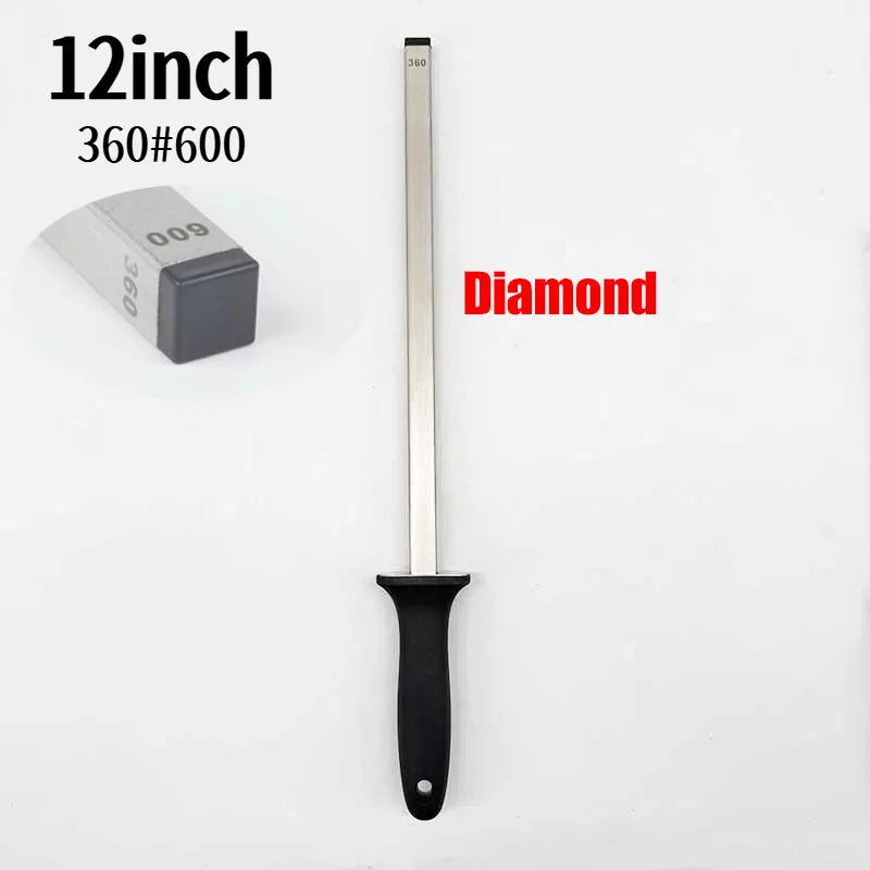 8/10/12 Inch Professional Ceramic Knife Sharpener Rod Durable Knife Grinder With Non-Slip Handle Kitchen Knife Sharpening Blade